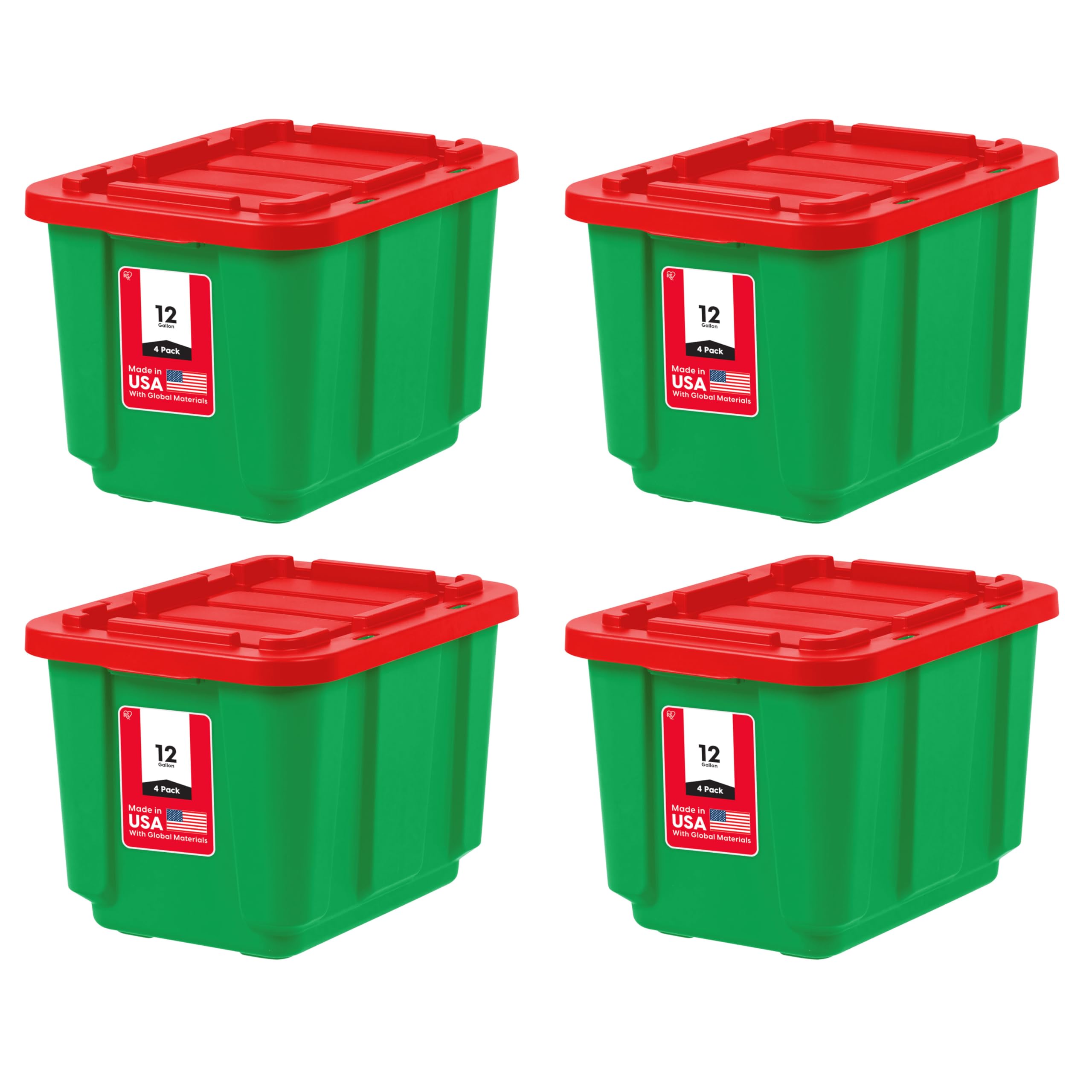 Amazon.com: IRIS USA 4-Pack 12 Gallon Storage Bins with Lids |Made